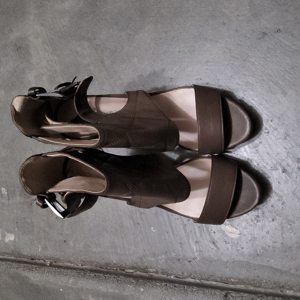 Nine West Leather Platform Heels Size 7.5